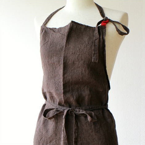 エプロン リネン レディース 女性 ロング おしゃれ シンプル ナチュラル 無地 かわいい リネンエプロン マノン５カラー [jot5661]