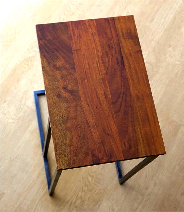 サイドテーブル 木製 アイアン コの字型 ソファーサイドテーブル