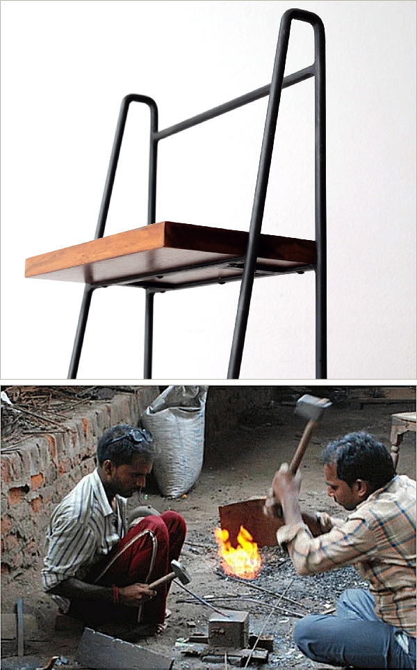 ラダーラック 棚 木製 アイアン おしゃれ 天然木 無垢材 アイアンと