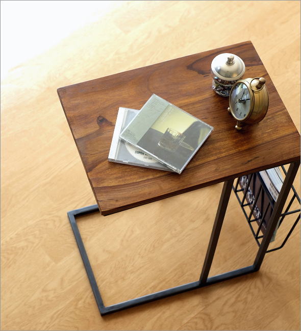 オーク材 ソファーテーブル コの字型 サイドテーブル 木製 机 デスク アイアン オーク材 ソファーテーブル コの字型 サイドテーブル 木製 机 デスク