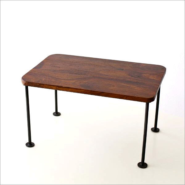 ローテーブル ミニテーブル 木製 無垢 アイアン おしゃれ 幅45 奥行30