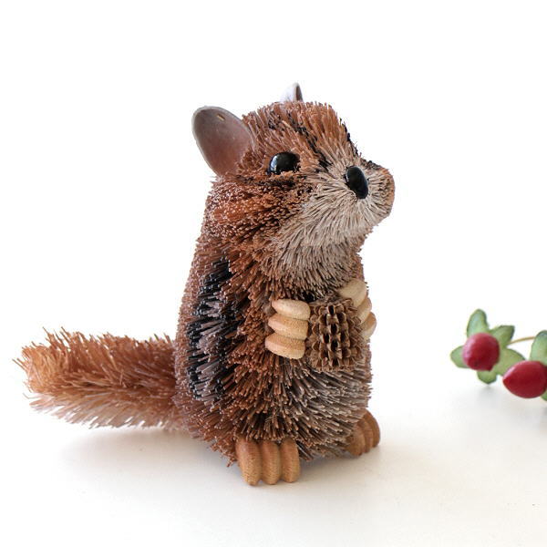 たわし アニマル シマリス 置物 オブジェ おしゃれ かわいい 小さい 動物 ヤシ キッチン エスニック たわしアニマル シマリス S Kan3927 ギギliving
