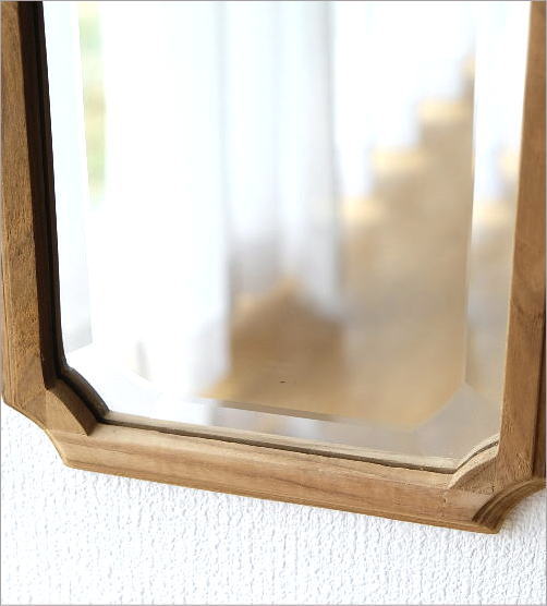 カ*ム様 壁掛けミラー 鏡 壁掛けミラー ウォールミラー おしゃれ 木製 チーク 天然木