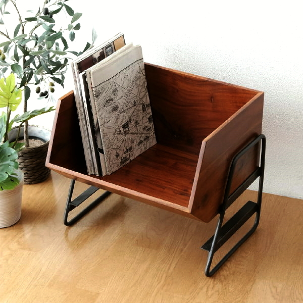 収納ボックス スタッキング おしゃれ 木製 アイアン 天然木 積み重ね アカシアボックススタンド 【送料無料】 [kan8297]
