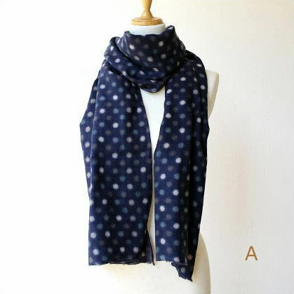 ストール ショール マフラー レディース 女性 おしゃれ 秋冬 秋 冬 首巻き 大人 デザイン ウール＆シルクストール ドット2カラー 【送料無料】 [ksh1865]