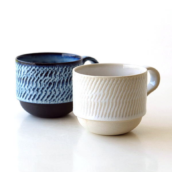 マグカップ スタッキング おしゃれ シック 陶器 和モダン 日本製 美濃焼 スタッキングマグ2カラー Ksn1228 ギギliving