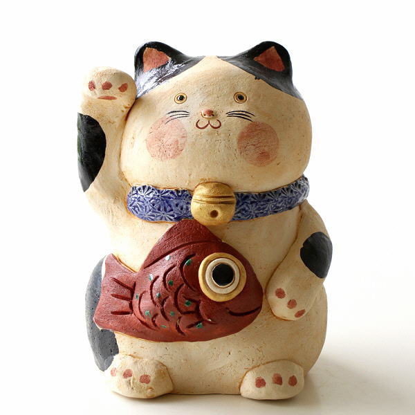 招き猫 おしゃれ 置物 オブジェ 陶器 かわいい ネコ インテリア 鯛 開運 幸運 グッズ 贈り物 開店祝い 民芸めでたいまねき猫 Ksn4577 ギギliving