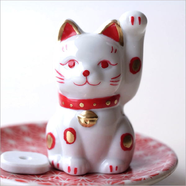 お香立て 香炉 陶磁器 おしゃれ ネコ ねこ かわいい 日本製 瀬戸焼