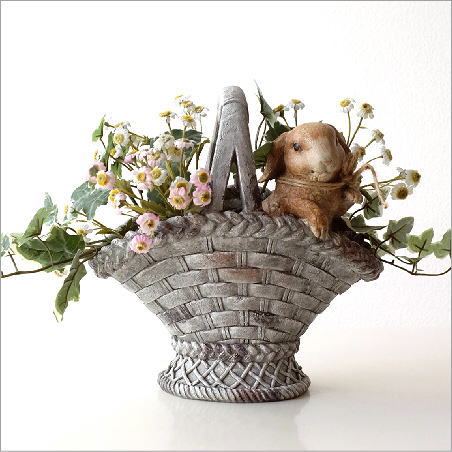 プランター バスケット うさぎ ウサギ 雑貨 レトロ おしゃれ