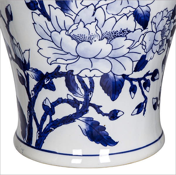 花瓶 おしゃれ 磁器 壺 ふた付き 白 青 大きい 上品 エレガント