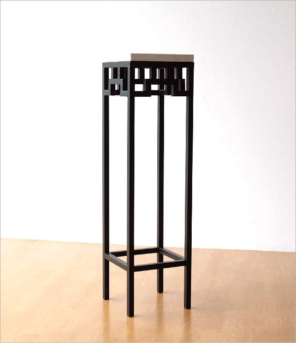 大理石 天板 木製フラワースタンド 花台 ブラウン 大理石 天板 木製フラワースタンド 花台 ブラウン 大理石 天板 木製