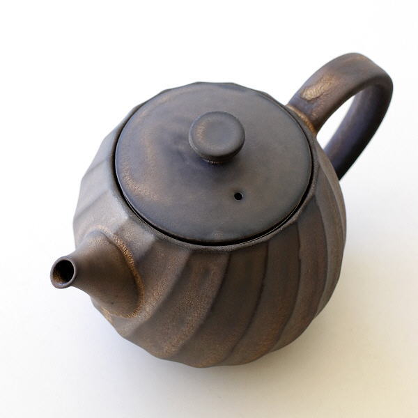 ティーポット おしゃれ ポット 金彩釉 茶こし付き 磁器 モダン 和食器