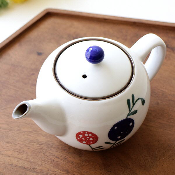 ティーポット 急須 陶器 おしゃれ 日本製 有田焼 粉引ポット 花の実