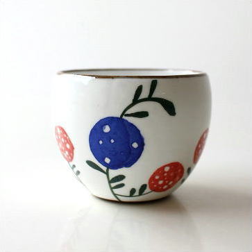湯呑み 湯飲み 湯のみ茶碗 おしゃれ 有田焼 粉引丸煎茶 花の実 [msg9152]