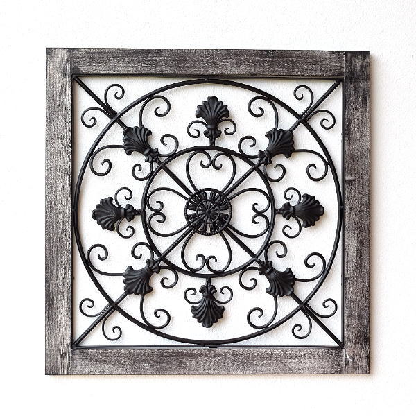 壁飾り アートパネル 壁掛け インテリア アイアンのウォールデコ フレームc Mty4027 ギギliving