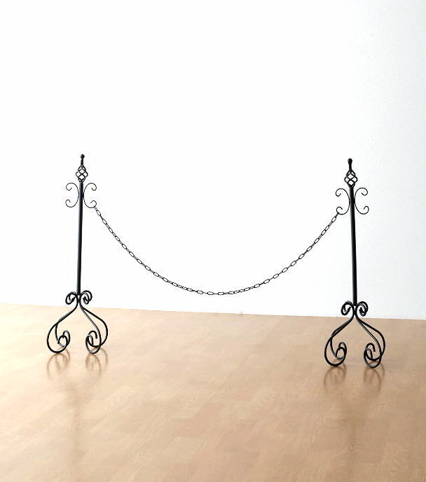 チェーンゲート 玄関ゲート おしゃれ ガーデンファニチャー ガーデン アイアン ガーデニング 鎖 くさり チェーン アイアンチェーンゲートスタンド B [mty8723]