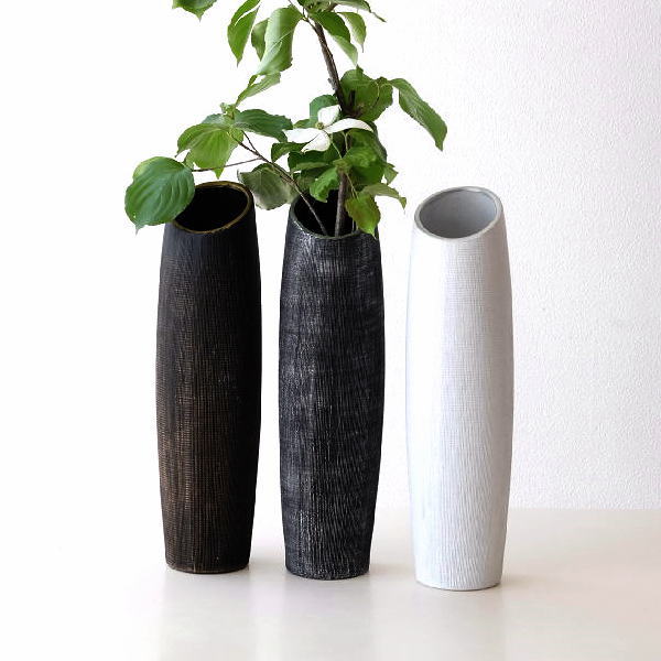 フラワーベース 花瓶 陶器 花器 ロング スリム おしゃれ 花入れ モダン