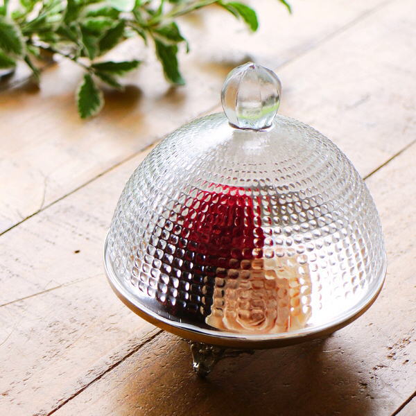 小物入れ おしゃれ かわいい ガラス ショーケース ガラスドーム ディスプレイケース アクセサリー レトロ 真鍮のガラスドームスタンド [ras7402]
