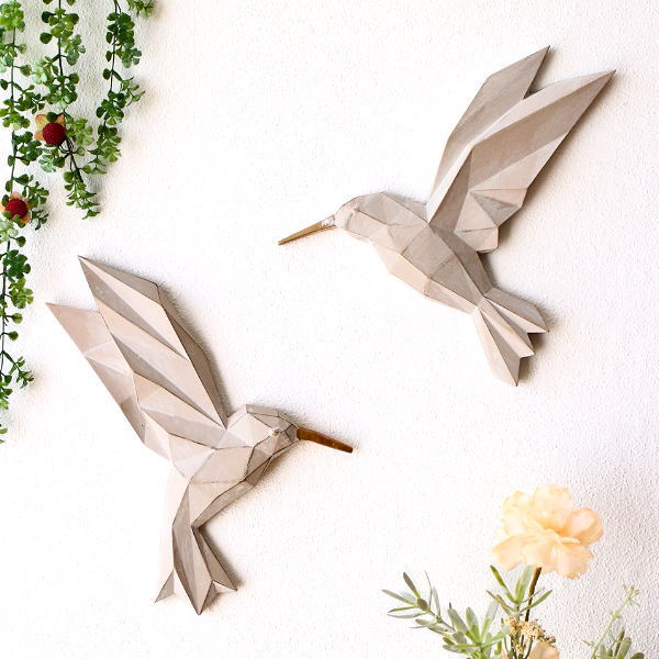 壁飾り 鳥 壁掛け インテリア 北欧 ウォールデコ オブジェ 壁面 アート 飾り オーナメント 雑貨 玄関 リビング おしゃれ ディスプレイ 装飾 ウォールデコレーション ハミングバードセット [scc6253a]