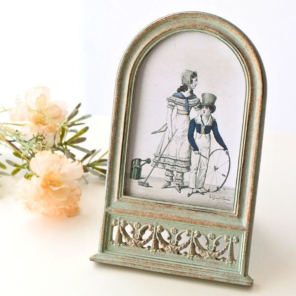 フォトフレーム おしゃれ 写真立て 卓上 壁掛け アンティーク レトロ クラシカル かわいい クラシック エレガント アーチ型フォトフレーム M [scc6255]