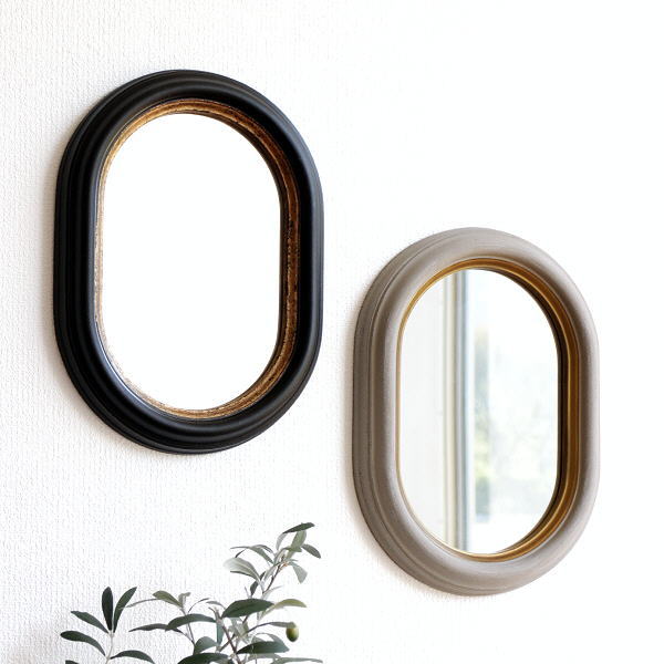 壁掛け 壁掛け鏡 ミラー 無垢材 木製 家具 木工 アールデコ 彫刻