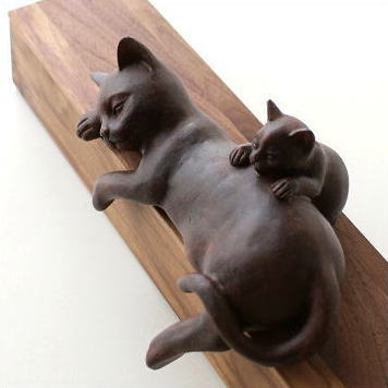 猫 置物 インテリアオブジェ かわいい 猫雑貨 猫グッズ おしゃれ ねこ 親子ネコのお昼寝 [sik1270]