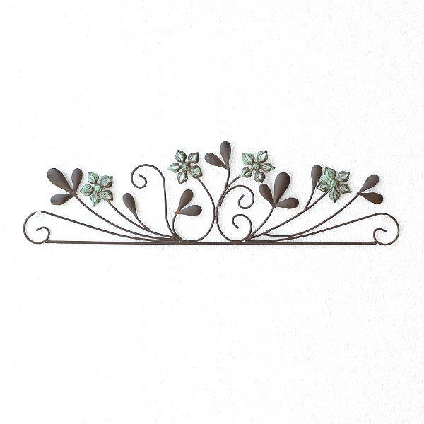 アイアン 壁飾り おしゃれ レトロ アンティーク 壁掛け インテリア ウォールデコ アートパネル かわいい リーフ 壁面飾り アイアンの壁飾り フラワースプラウト Sik3153 ギギliving