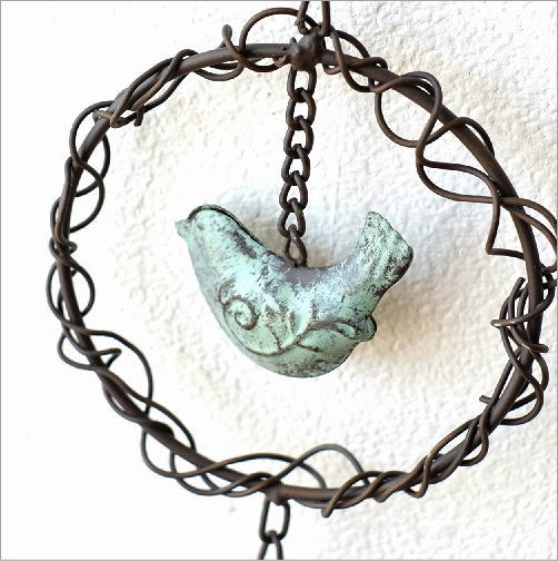 ベル ガーデン オーナメント 吊り下げ アイアン アンティーク 鳥