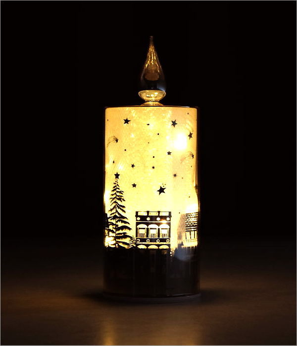 クリスマス LEDライト キャンドル 回る 置物 オブジェ 卓上 飾り