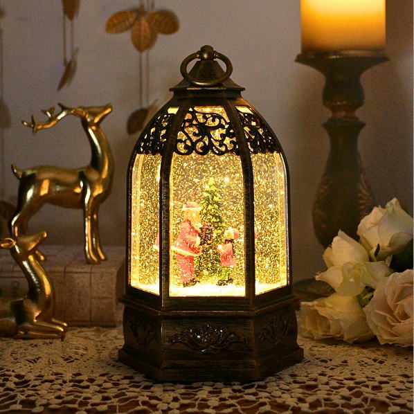 スノードーム クリスマス LEDライト キラキラ 光る サンタクロース