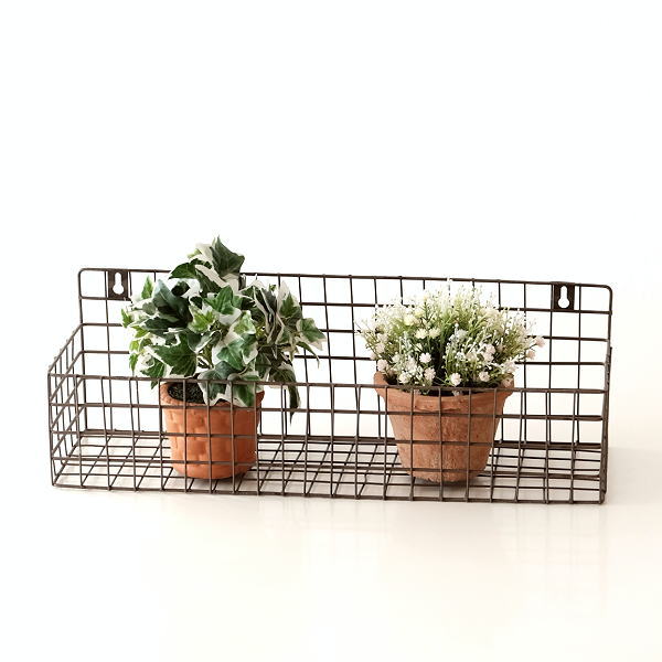 ウォールシェルフ 壁掛け 棚 ウォールラック 収納 スパイスラック 調味料ラック アイアンメッシュの壁掛けラック Spc7031 ギギliving