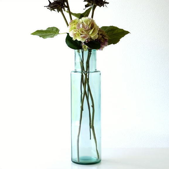 花瓶 フラワーベース リサイクルガラス おしゃれ シンプル スペイン ロングガラスベース [spc7037]