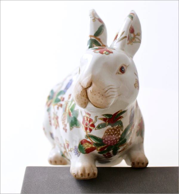 【美品】ビンテージ　西ドイツ　兎　陶器　小物入れ　置物　工芸品　美術品A2759 美品】ビンテージ 西ドイツ 兎 陶器 小物入れ 置物 工芸品 美術品A2759