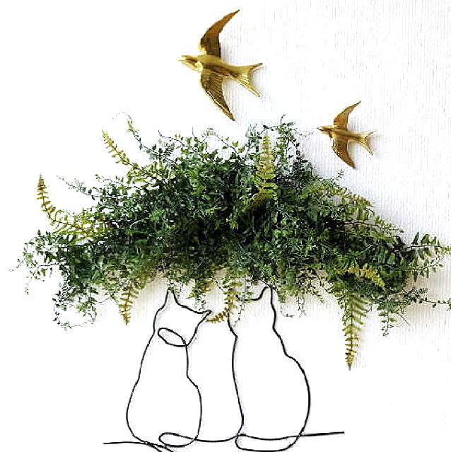 フェイクグリーン 壁掛け インテリア イミテーショングリーン フェイクグリーンの壁飾り ミックスリーフスワッグ [swa4801]