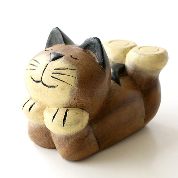 木彫り 動物 彫刻 オブジェ 置物 インテリア 工芸品 美術品 A2510 置物