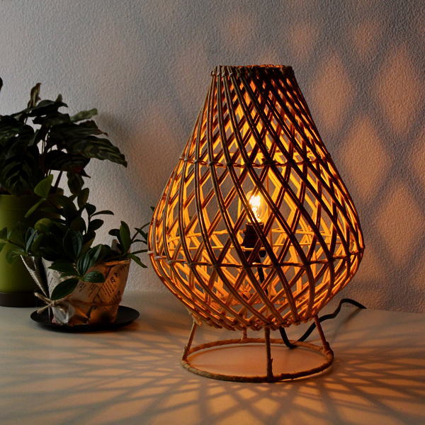 スタンドランプ ラタン 和風 間接照明 照明スタンド 寝室 ベッドサイドランプ フロアライト リゾート アジアン 雑貨 玄関 和室 LED対応 ラタン スタンドランプ フィグ [tom7604]
