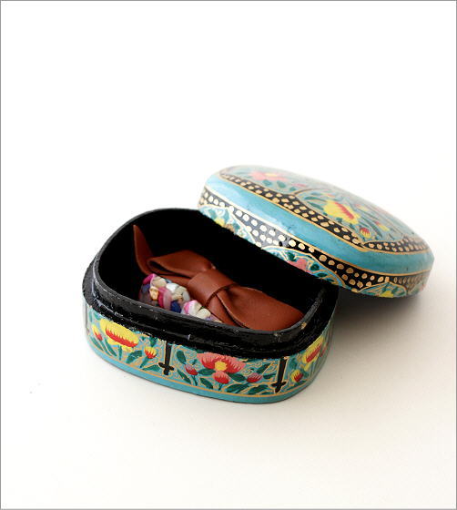 ペーパーマッシュ 小物入れ おしゃれ アクセサリー入れ 蓋付き