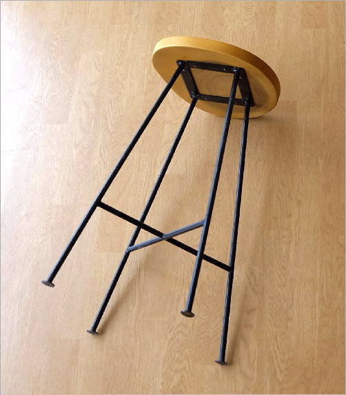 スツール・椅子　木製チェアー　鉄製脚　中古品 P1060472-600x600.jpg