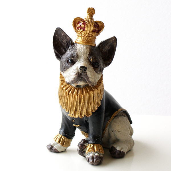 犬 いぬ 置物 オーナメント オブジェ おしゃれ ペア かわいい インテリア雑貨 アニマル 動物 クラウンドッグのオーナメント Toy1740 ギギliving