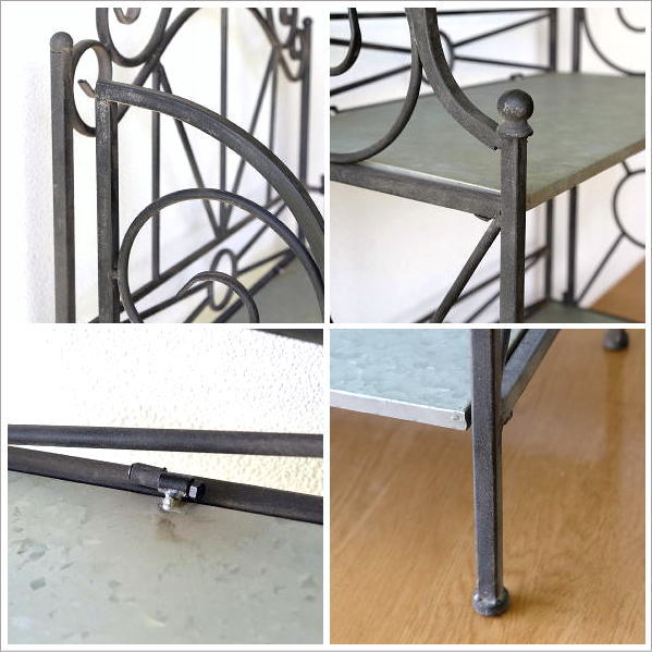 棚 シェルフ ラック 3段 アイアン 本棚 収納棚 シャビー おしゃれ