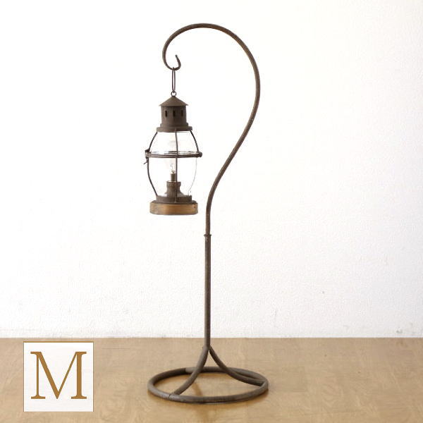 ハンギングスタンド アイアン アンティーク 自立式 吊り鉢スタンド 吊り下げ 観葉植物 ランタン 植木鉢 プランター 屋外 室内 玄関 ディスプレイ 鉄 錆び風 高さ80cm シャビーアイアンのハンギングスタンド M [toy8502]