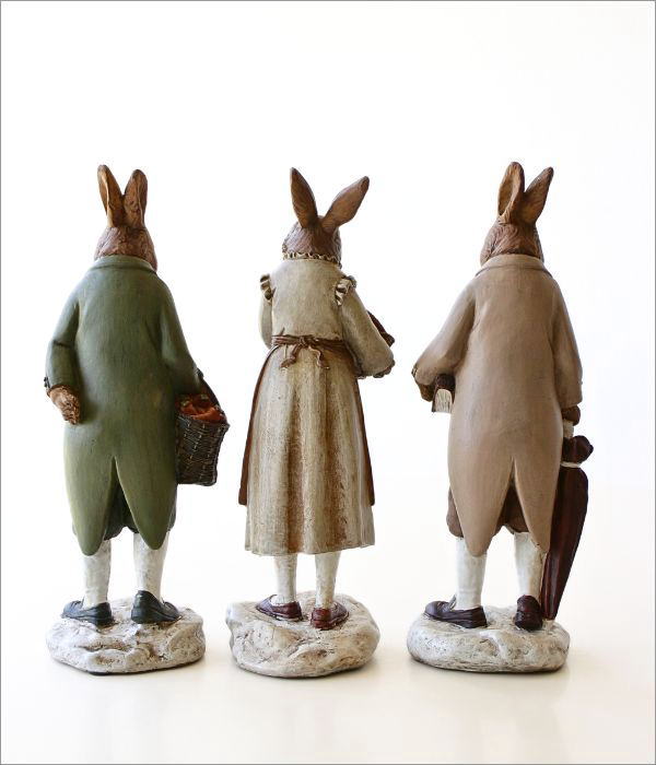 うさぎの置物 アンティーク かわいい レトロ インテリア 玄関 うさぎの