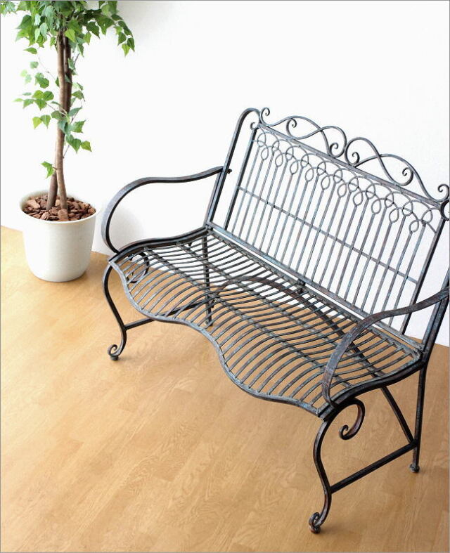 アンティーク風 アイアンベンチ