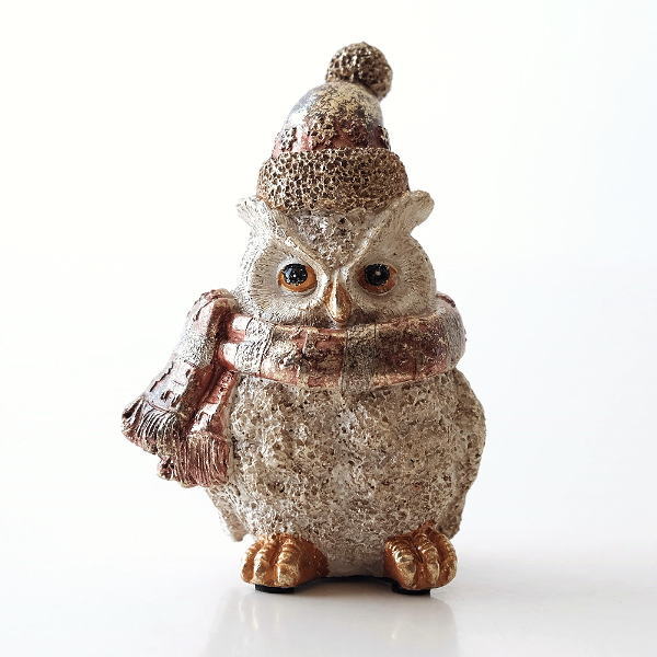 ふくろう 置物 オブジェ 雑貨 かわいい おしゃれ アンティーク レトロ フクロウのオブジェ マフラーa Toy9749 ギギliving