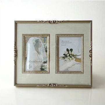 写真立て フォトフレーム かわいい おしゃれ フォトスタンド 壁掛け可 ファミリーフォトフレーム2ウィンドー Uwr9107 ギギliving