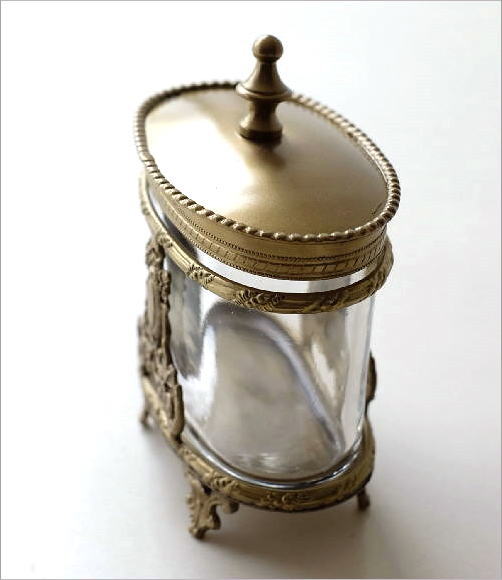 小物入れ ガラス ふた付き おしゃれ アクセサリーケース 蓋付き 真鍮