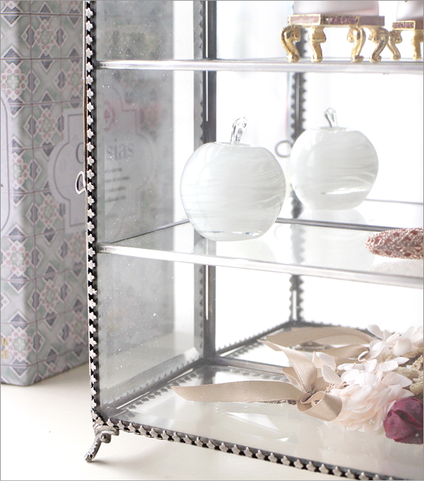 レアアンティーク 極小ミニョネット　ヴィンテージガラスケース付き 楽天市場】アンティーク調 収納棚 ミニガラスケース ショーケース