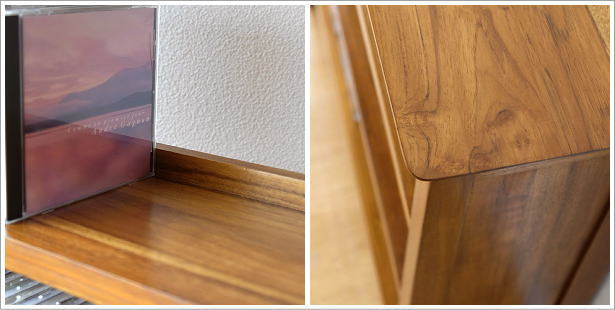 【美品】ギギリビング 無垢材 チークCDラック 本棚 スリム Amazon｜本棚 スリム 奥行20 シェルフ 無垢材 CDラック おしゃれ