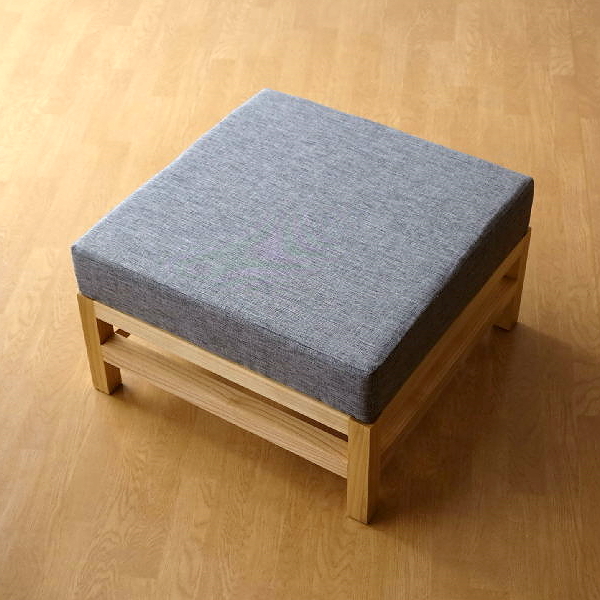 オットマン スツール 無垢材 天然木 木製 北欧 シンプル モダン おしゃれ ローソファ 一人掛け 足置き ファブリック 正方形 四角 完成品 スンカイ スクエアオットマン 62 NA 【送料無料】 [wat3332]