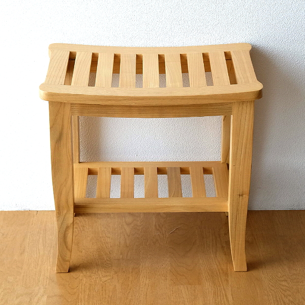 スツール 木製 玄関ベンチ 無垢材 天然木 収納 下棚付き すのこ 玄関 椅子 腰掛け チェア 北欧 シンプル モダン 荷物置き 洗面所 コンパクト 完成品 スンカイ ショートベンチ NA 【送料無料】 [wat3466]